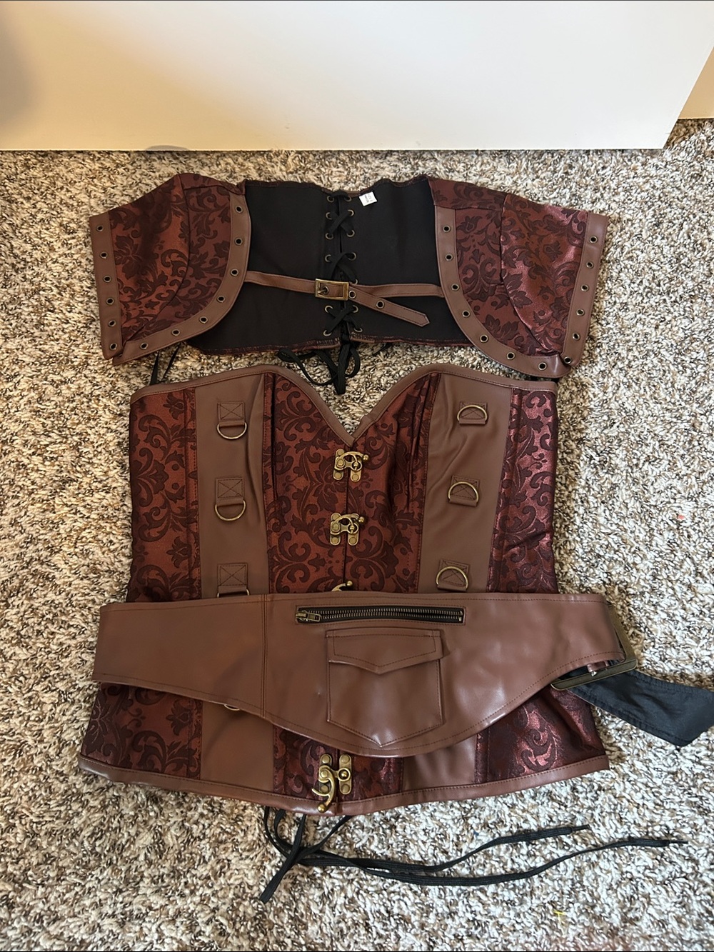 Charmian steampunk, renaissance, corset with bolero and belt